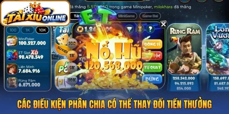 Các điều kiện phân chia có thể thay đổi tiền thưởng