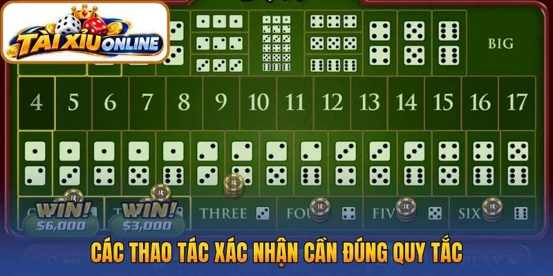 Các thao tác xác nhận cần đúng quy tắc