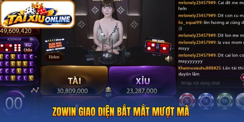 Zowin giao diện bắt mắt mượt mà
